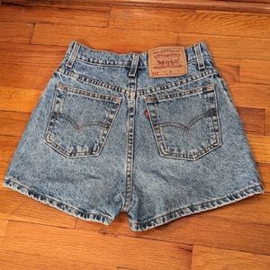 VTG 90s Levis 512 Womens Jean Shorts Slim Fit High Rise MediumWash Red Tab 26"